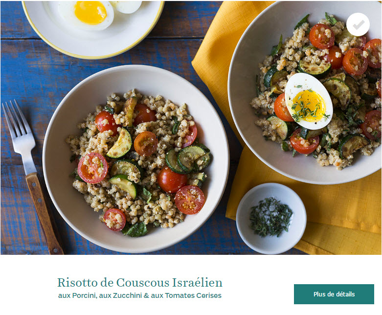 Risotto de Couscous Israélien aux Porcini, aux Zucchini & aux Tomates Cerises
